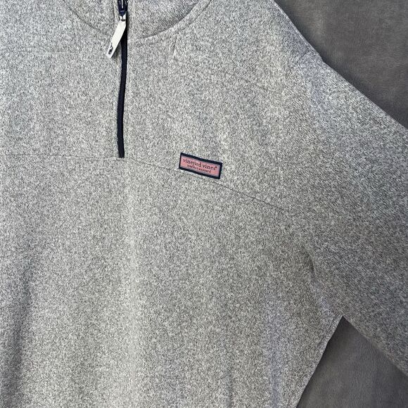 Vineyard Vines Fleece Shep Shirt Sweater Men’s XXL Gray 1/4 Zip Pullover - Picture 5 of 12